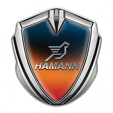 Hamann Emblem Auto Zeichen Silbertonfarbe Orange Blau Basis Grau Logo