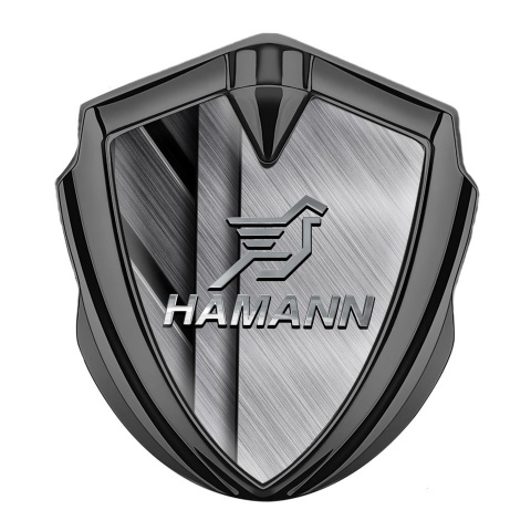 Hamann Domed Emblem Graphite Brushed Elements Chrome Pegasus Logo