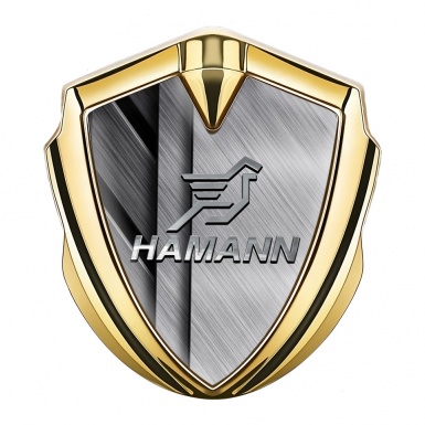 Hamann Domed Emblem Gold Brushed Elements Chrome Pegasus Logo