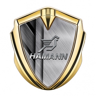 Hamann Emblem Logo Schriftzug Aufkleber Goldtonfarbe Eisen Elemente Effekt