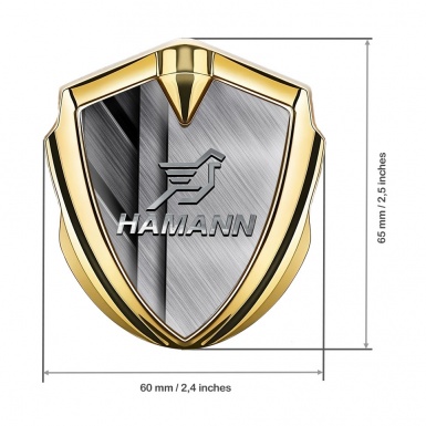 Hamann Domed Emblem Gold Brushed Elements Chrome Pegasus Logo