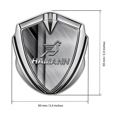 Hamann Domed Emblem Silver Brushed Elements Chrome Pegasus Logo