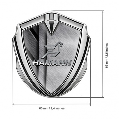 Hamann Emblem Logo Schriftzug Aufkleber Silbertonfarbe Eisen Elemente Effekt