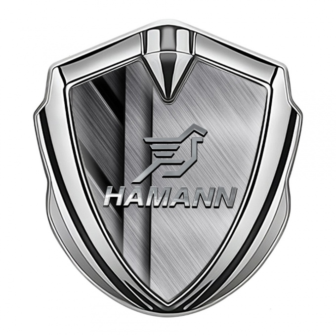 Hamann Emblem Logo Schriftzug Aufkleber Silbertonfarbe Eisen Elemente Effekt