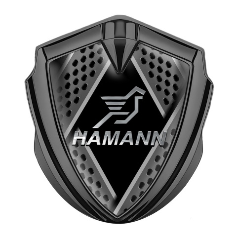 Hamann Emblem Ornament Graphite Metal Blades Chrome Pegasus Logo