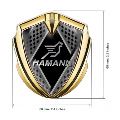 Hamann Seitenflugel Emblem Aufkleber Goldtonfarbe Metallklingen Effekt