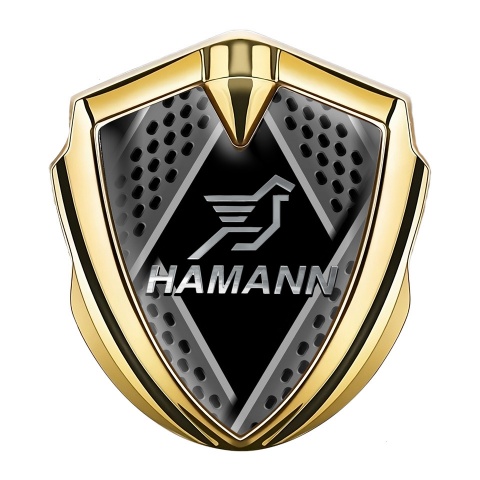 Hamann Emblem Ornament Gold Metal Blades Chrome Pegasus Logo