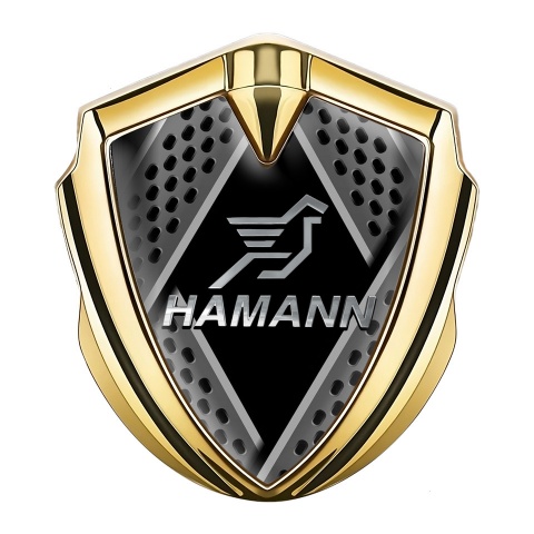 Hamann Seitenflugel Emblem Aufkleber Goldtonfarbe Metallklingen Effekt