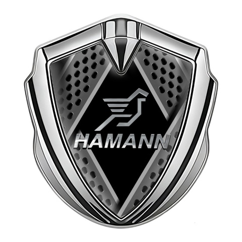 Hamann Emblem Ornament Silver Metal Blades Chrome Pegasus Logo