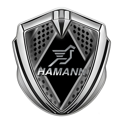 Hamann Seitenflugel Emblem Aufkleber Silbertonfarbe Metallklingen Effekt