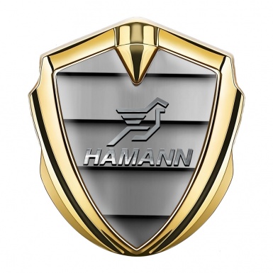 Hamann Emblem Ornament Gold Grille Motif Chrome Pegasus Logo