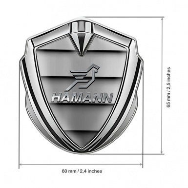 Hamann Emblem Ornament Silver Grille Motif Chrome Pegasus Logo