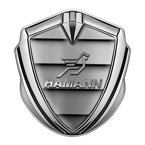 Hamann Emblem Ornament Silver Grille Motif Chrome Pegasus Logo