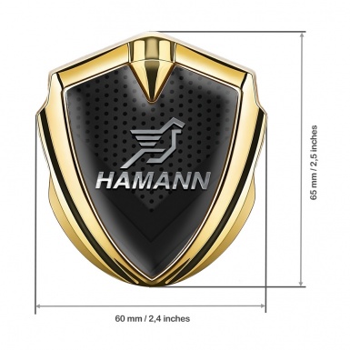 Hamann 3d Emblem Badge Gold Dark Mesh Chrome Pegasus Logo