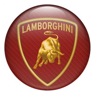 Lamborghini Wheel Emblems for Center Caps Red Carbon Edition