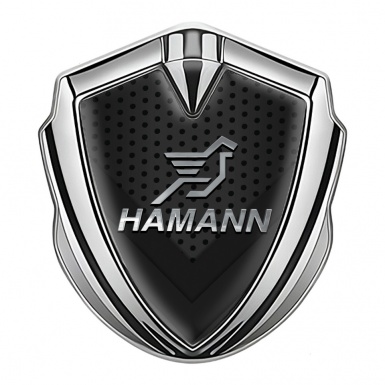 Hamann 3d Emblem Badge Silver Dark Mesh Chrome Pegasus Logo