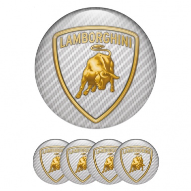 Lamborghini Wheel Emblems for Center Caps Light Carbon Edition