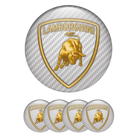 Lamborghini Wheel Emblems for Center Caps Light Carbon Edition