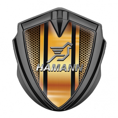 Hamann Emblem Abzeichen selbstklebend Graphit Tonfarbe Orange Details Stil 