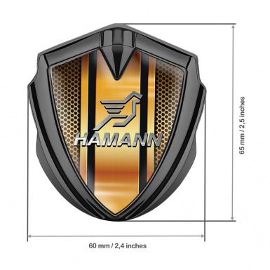 Hamann Emblem Abzeichen selbstklebend Graphit Tonfarbe Orange Details Stil 