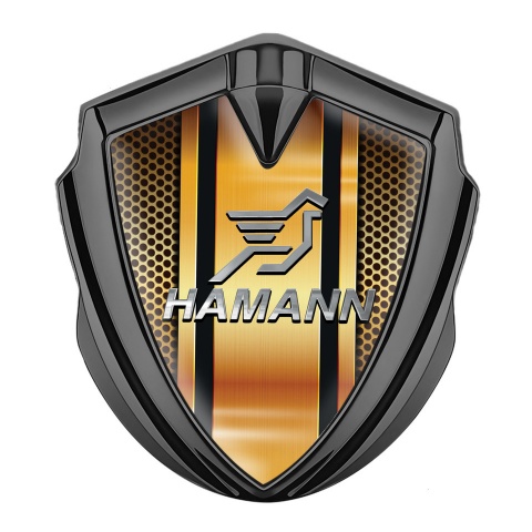 Hamann Silicon Emblem Graphite Orange Grate Chrome Pegasus Logo