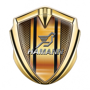 Hamann Silicon Emblem Gold Orange Grate Chrome Pegasus Logo