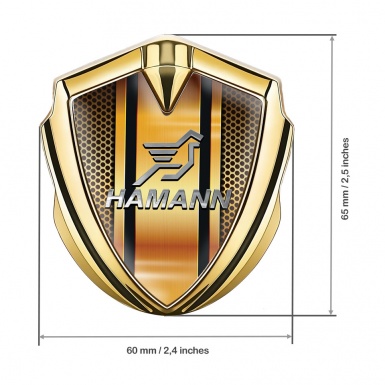 Hamann Silicon Emblem Gold Orange Grate Chrome Pegasus Logo