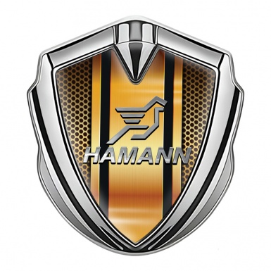 Hamann Silicon Emblem Silver Orange Grate Chrome Pegasus Logo