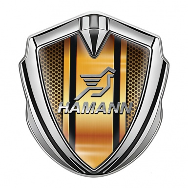 Hamann Emblem Abzeichen selbstklebend Silbertonfarbe Orange Details Stil