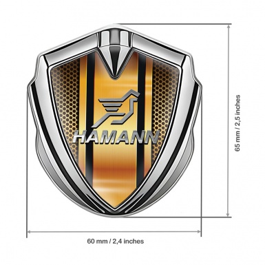 Hamann Silicon Emblem Silver Orange Grate Chrome Pegasus Logo