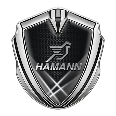 Hamann Emblem Auto Zeichen Silbertonfarbe Weisse Strahlen Effekt