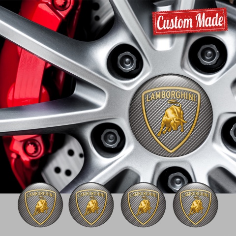 Lamborghini Silicone Emblems for Center Caps Carbon Design