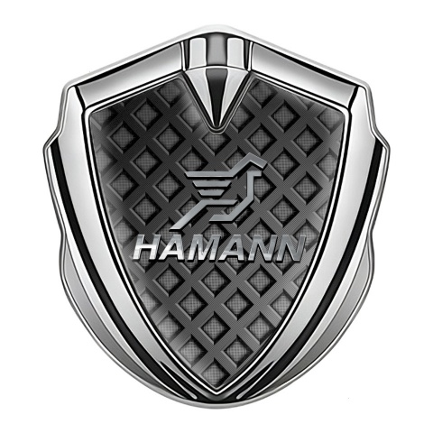 Hamann Metal Domed Emblem Silver Waffle Effect Chrome Pegasus Logo