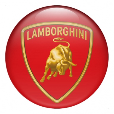 Lamborghini Silicone Stickers Emblem for Center Caps Full Red Design