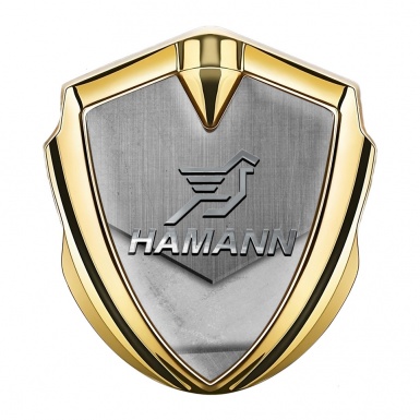 Hamann Badge Self Adhesive Gold Stone Texture Chrome Pegasus Logo