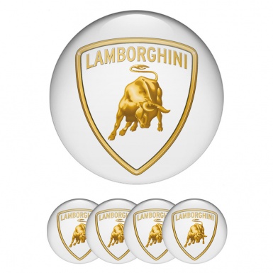 Lamborghini Silicone Emblem Stickers for Center Caps White Design
