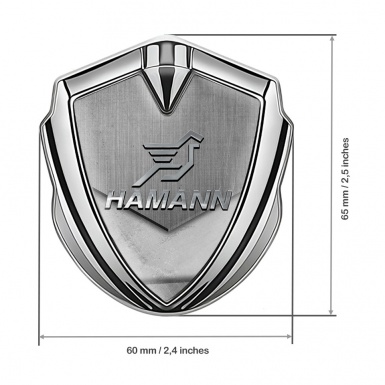 Hamann Badge Self Adhesive Silver Stone Texture Chrome Pegasus Logo