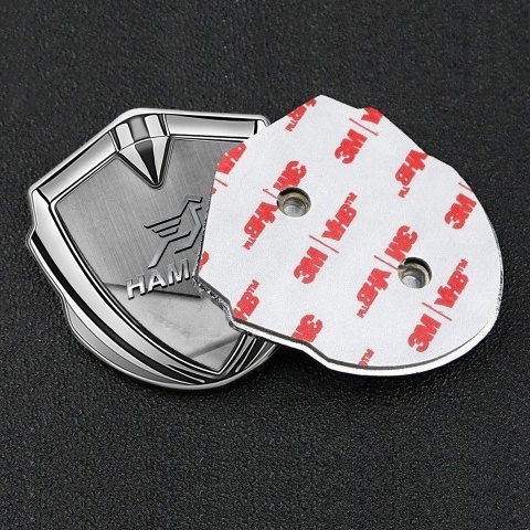 Hamann Badge Self Adhesive Silver Stone Texture Chrome Pegasus Logo