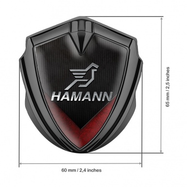 Hamann Emblem Badge Self Adhesive Graphite Red Wings Chrome Logo