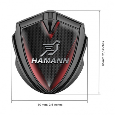 Hamann Emblem Fender Badge Graphite Crimson Elements Chrome Logo