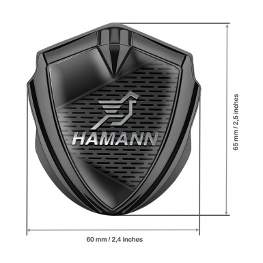 Hamann Metal Emblem Self Adhesive Graphite Grey Plates Chrome Pegasus