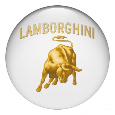 Lamborghini Silicone Stickers for Wheel Center Caps White