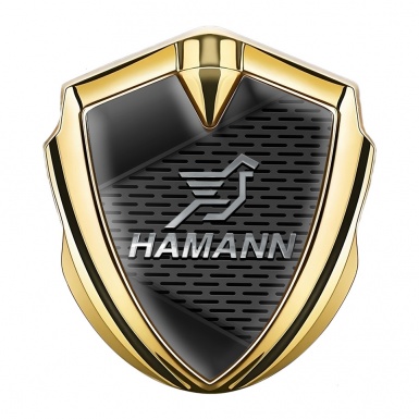 Hamann Metal Emblem Self Adhesive Gold Grey Plates Chrome Pegasus