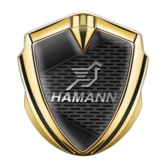 Hamann Metal Emblem Self Adhesive Gold Grey Plates Chrome Pegasus