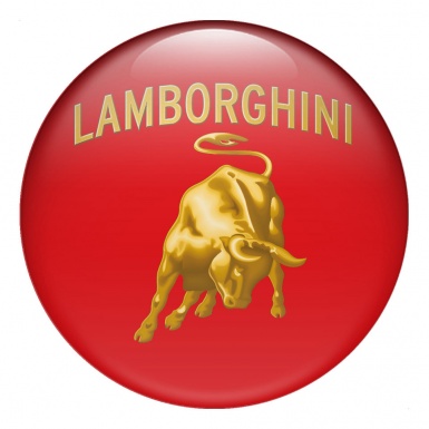 Lamborghini Silicone Stickers for Wheel Center Caps Red