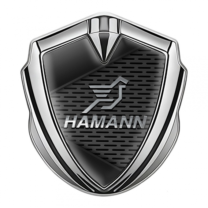 Hamann Metal Emblem Self Adhesive Silver Grey Plates Chrome Pegasus