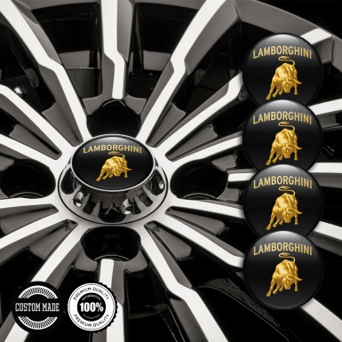 Lamborghini Silicone Stickers for Wheel Center Caps Black