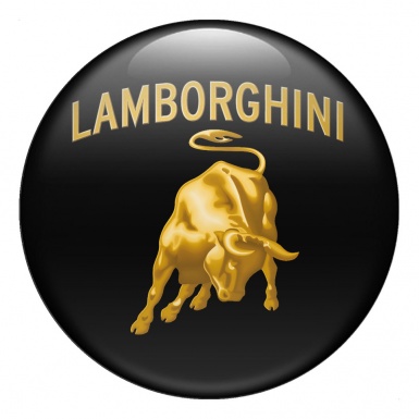 Lamborghini Silicone Stickers for Wheel Center Caps Black