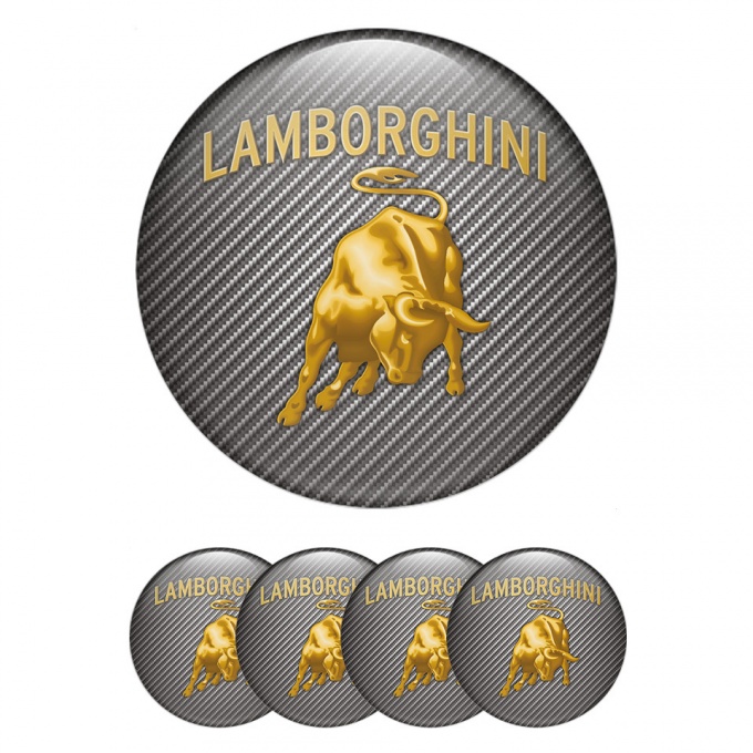 Lamborghini Silicone Stickers for Wheel Center Caps Carbon