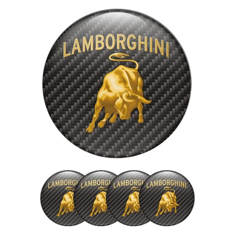 Lamborghini Silicone Stickers for Wheel Center Caps Carbon Style